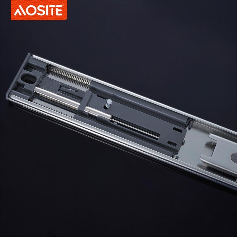Шариковые направляющие AOSITE NB45108 трехсекционные с плавным закрыванием (конструкция с двойной пружиной) (2)