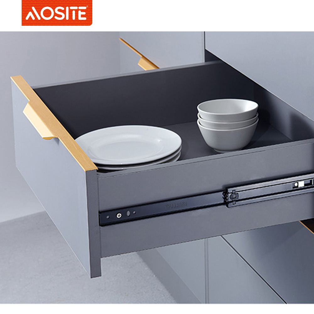 Шариковые направляющие AOSITE NB45109 трехсекционные с механизмом открывания от нажатия (1)