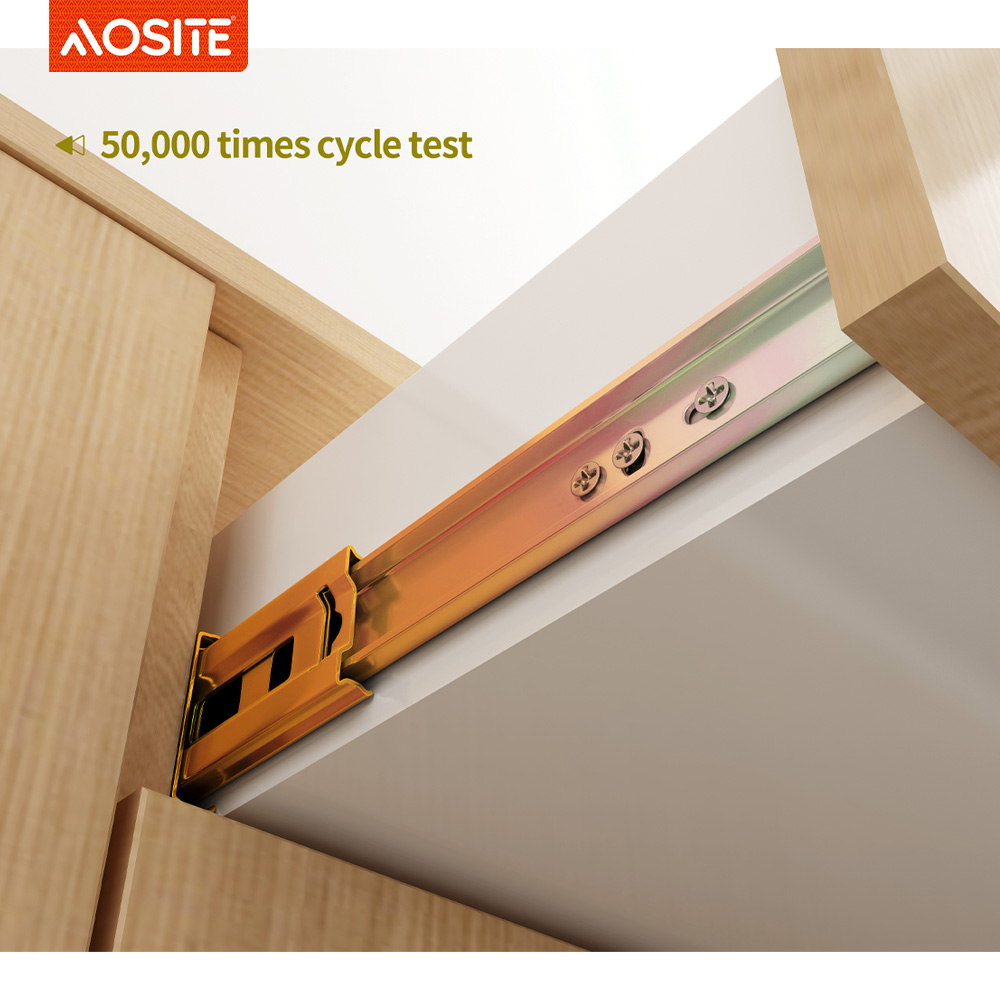 Шариковые направляющие AOSITE NB45109 трехсекционные с механизмом открывания от нажатия (3)