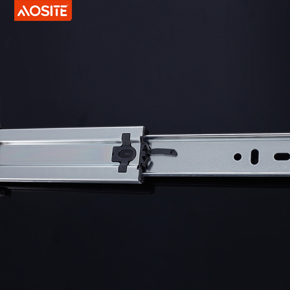 Шариковые направляющие AOSITE NB45109 трехсекционные с механизмом открывания от нажатия (4)