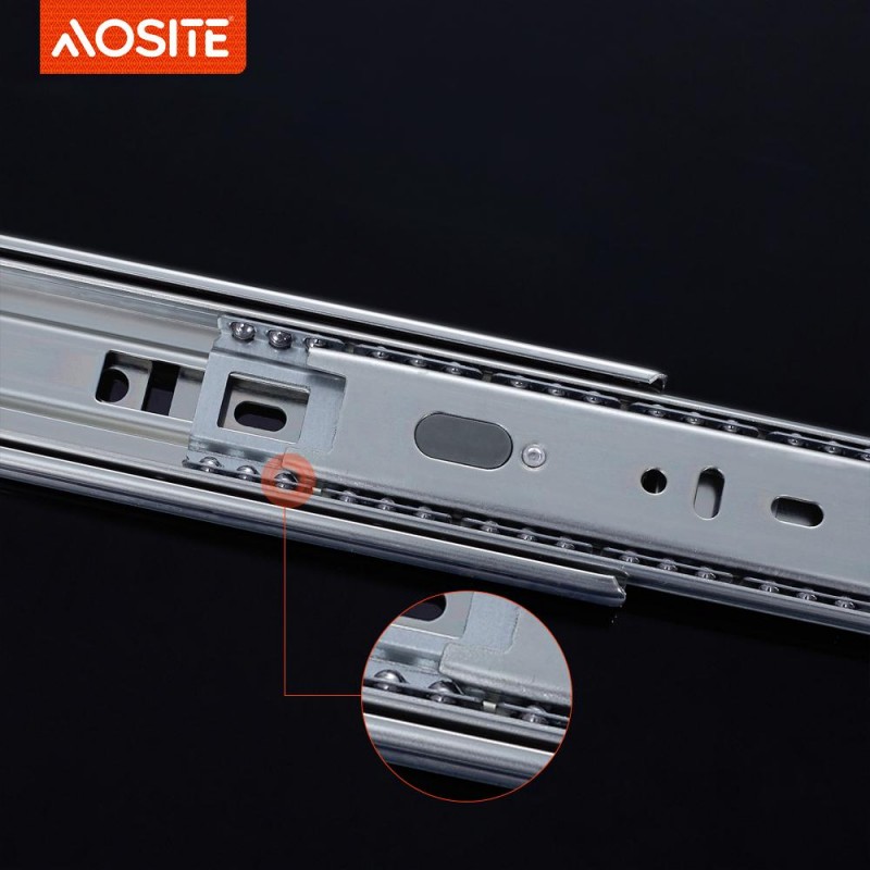 Шариковые направляющие AOSITE NB45108 трехсекционные с плавным закрыванием (конструкция с двойной пружиной) (3)